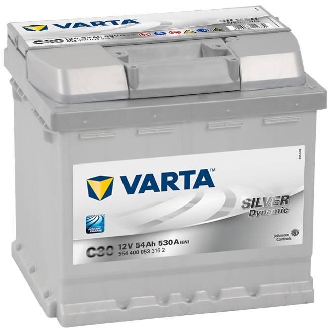 Авто акумулятор Varta Silver Dynamic C30 (554400053) 6СТ-54 R+
