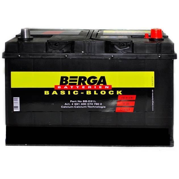 Автомобільний акумулятор Berga Basic-Block 6СТ-95R+(591400074) J