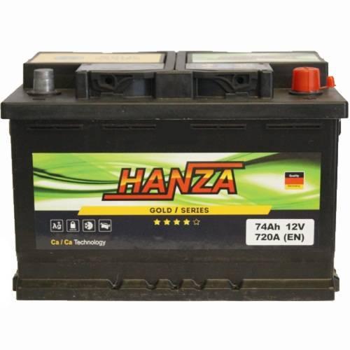 Авто акумулятор Hanza Gold 6СТ-74R+