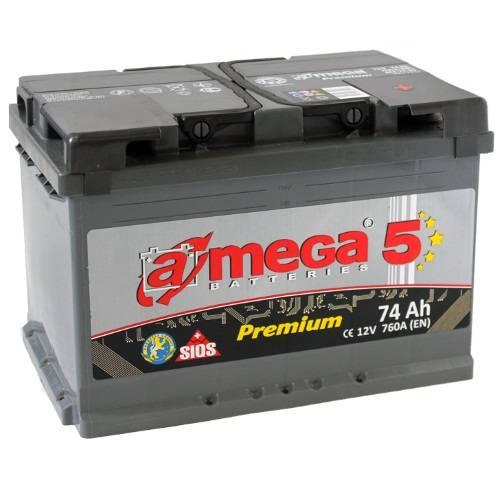 Авто акумулятор A-mega Premium 6СТ-74 R+