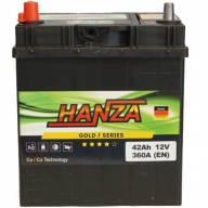 Авто акумулятор Hanza Gold 6СТ-42L+ J