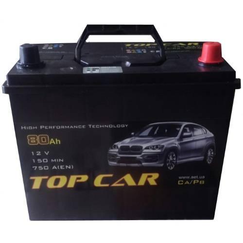 Автомобільний акумулятор Top Car 6СТ-80R+ J