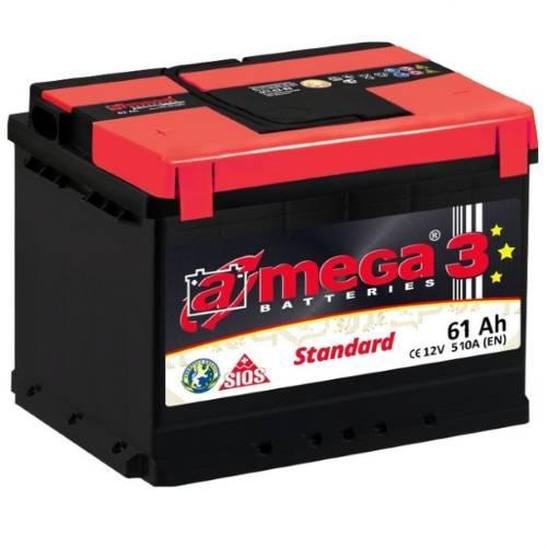 Авто акумулятор A-mega Standart 6СТ-61 R+