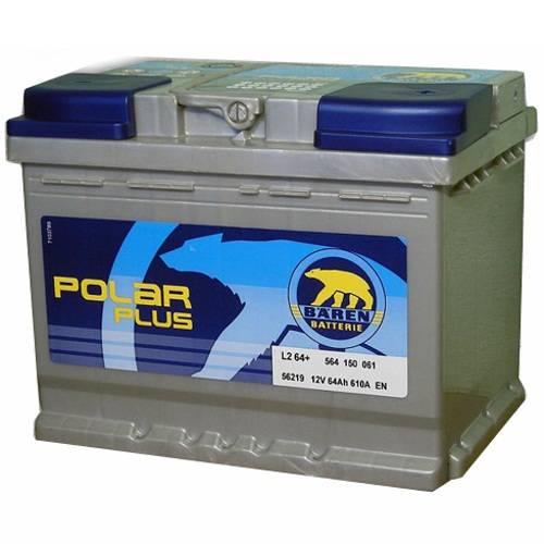 Автомобільний акумулятор Baren Polar Plus L2 64+ 6СТ-64R+(564150061)