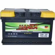 Авто акумулятор Hanza Platinum 6СТ-75R+