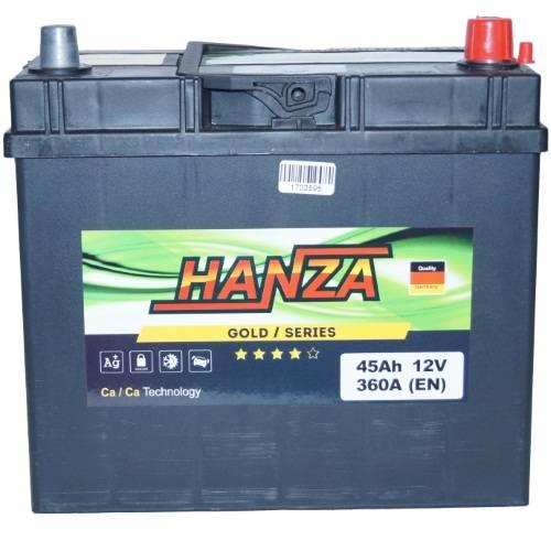 Авто акумулятор Hanza Gold 6СТ-45R+ J